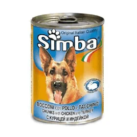 סימבה כלב שימורים עוף והודו 415 גרם
