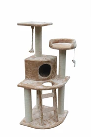 Petex פטקס - מתקן גירוד לחתול 3 קומות בצבע חום בהיר דגם SBE2009