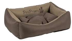 מיטה לכלב מבד דוחה מים ופרווה Pets Project חום בז'
