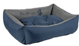 מיטה לכלב מבד דוחה מים Pets Project כחול נייבי ואפור
