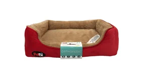 PetEx פטקס מיטה אורתופדית אדומה לכלב במבחר מידות