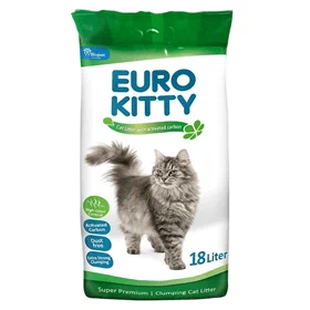 חול יורו קיטי מתגבש עם פחם 18 ליטר Euro Kitty