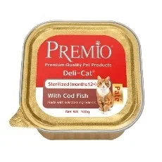 מעדן פרמיו חתול סטרלייזד פטה דג קוד 100 גרם
