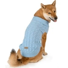 סוודר צמות תכלת לכלב במבחר מידות