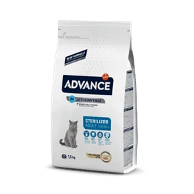 Advance אדוונס מזון לחתול בוגר הודו סטרלייזד 3|15 ק"ג