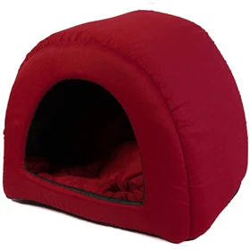 מיטת איגלו לכלב ולחתול צבע אדום מידה M