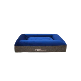 פטקס מיטה אורתופדית דלוקס לכלב בצבע כחול