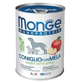 MONGE מונג' מונו פרוטואין ארנבת ותפוח שימורים לכלב  400 גרם