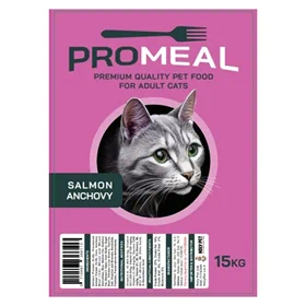 פרומיל סלמון ואנשובי מזון לחתול 15 ק”ג ProMeal
