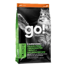 go גו קרניבור ללא דגנים בטעם סלמון ופורל לחתול 1.4|3.6|7.2 ק"ג