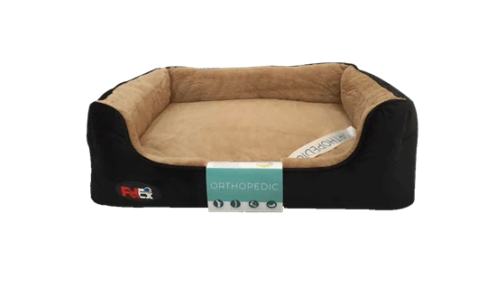 PetEx פטקס מיטה אורתופדית שחורה לכלב במבחר מידות